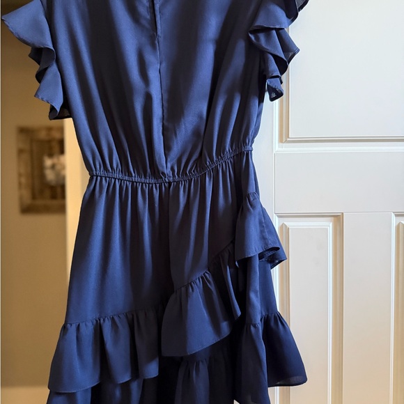 Umgee Navy Ruffle Tier Casual Dress - Picture 2 of 3